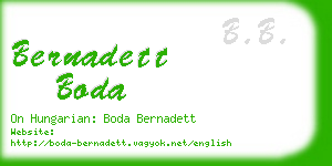 bernadett boda business card